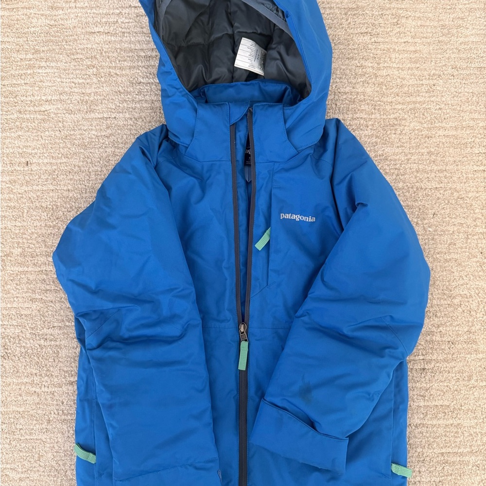 Patagonia Kids Size Small Blue Hooded Winter Jacket